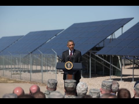 Barak Obama talking up the solar power industry